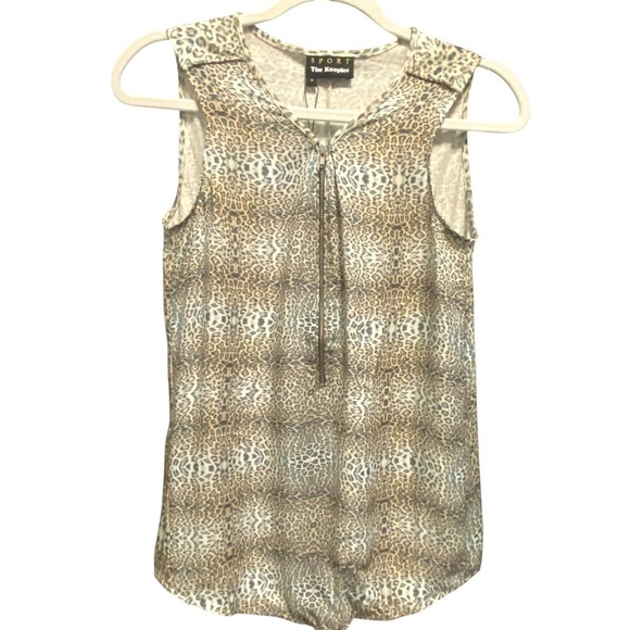 SPORT The Kooples Tops - SPORT The Kooples Leopard Print Sleeveless Zipper Front Top Women's Size S